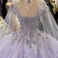 Glitter 3-D Flower Off Shoulder Quinceanera Dress by Elizabeth K - GL3179