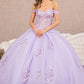 3-D Flower Off-Shoulder Sweetheart Neckline Quinceanera Dress by Elizabeth K - GL3182