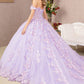 3-D Flower Off-Shoulder Sweetheart Neckline Quinceanera Dress by Elizabeth K - GL3182