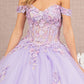 3-D Flower Off-Shoulder Sweetheart Neckline Quinceanera Dress by Elizabeth K - GL3182