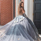 3D Butterfly Glitter Sweetheart Quinceanera Dress by GLS by Gloria - GL3318