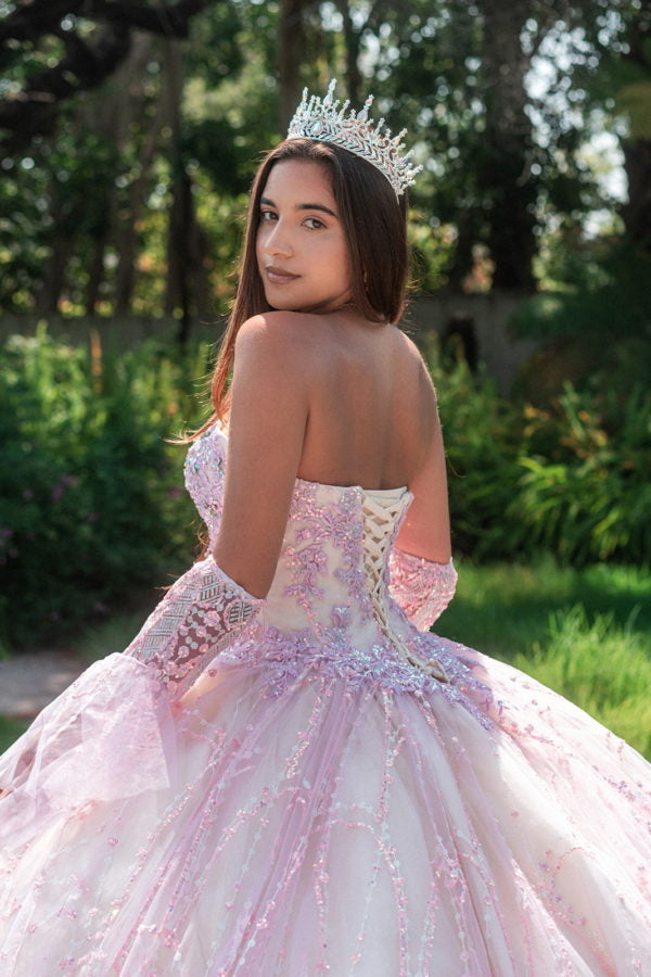 Jewel Sequin Sweetheart Neckline Quinceanera Dress by GLS by Gloria - GL3234