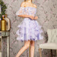 3-D Flower Applique Straight Across Neckline Quinceanera Dress by Elizabeth K - GL3180