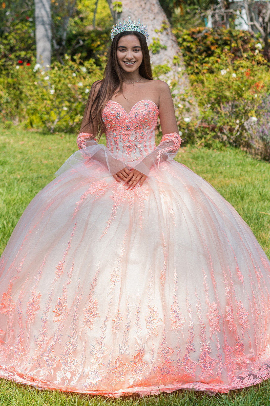 Embroidery Strapless Sweetheart Quinceanera Dress by GLS by Gloria - GL3235