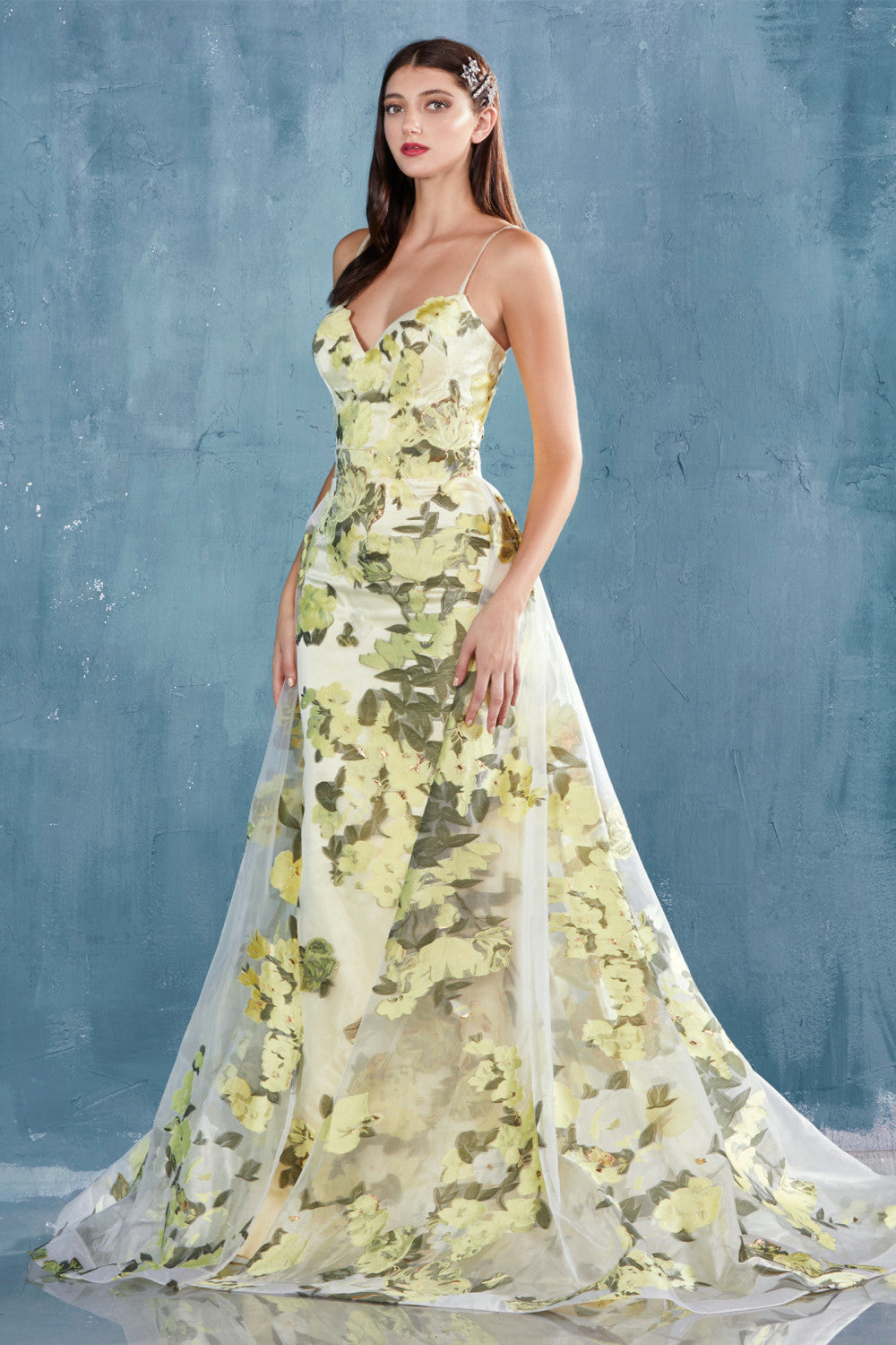 Sweetheart Sheath Organza Print Gown by Andrea & Leo Couture A0770 Penelope Gown - Special Occasion