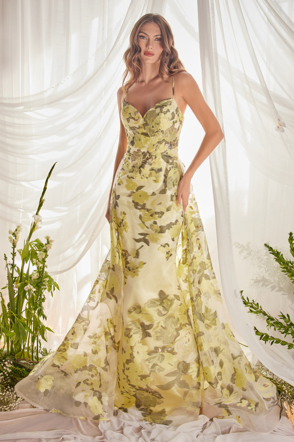 Sweetheart Sheath Organza Print Gown by Andrea & Leo Couture A0770 Penelope Gown - Special Occasion