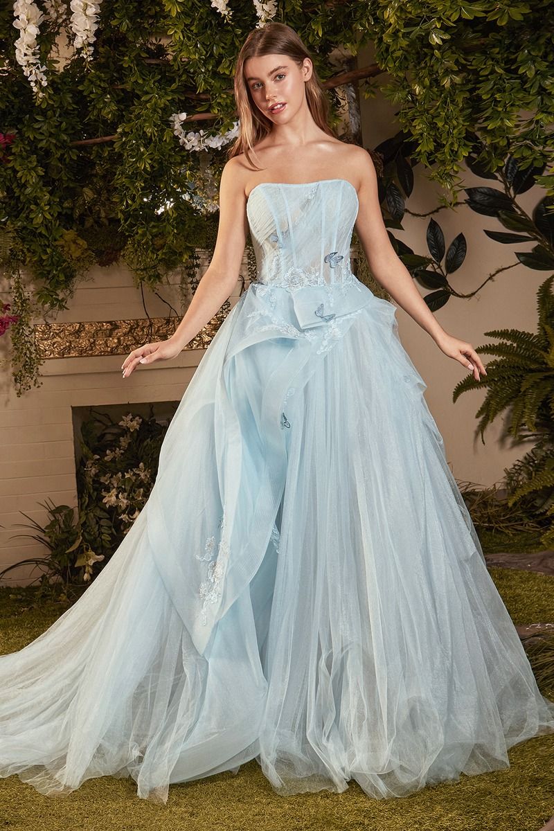 Strapless Corset A-line Tulle Formal Evening Gown by Andrea & Leo Couture - A1021 MONARCH - Special Occasion