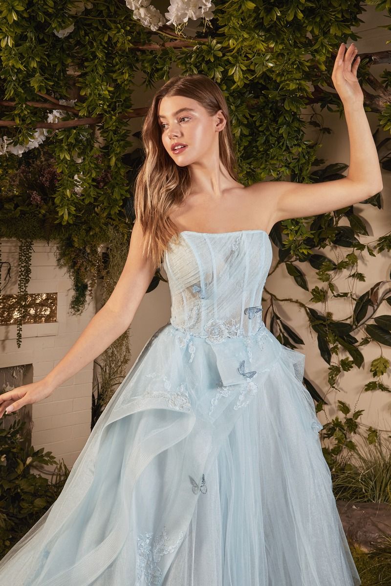 Strapless Corset A-line Tulle Formal Evening Gown by Andrea & Leo Couture - A1021 MONARCH - Special Occasion