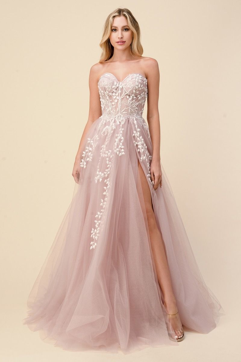 Strapless A-Line Tulle Ballgown by Andrea & Leo Couture A1029  - Special Occasion