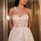 Leila One Shoulder Bridal Gown by Andrea & Leo Couture A1053W