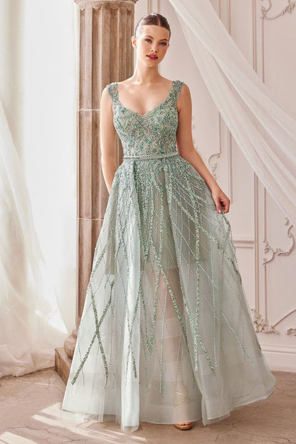 Jewel Beaded Ball Gown A1091 By Andrea & Leo Couture - Special Occasion