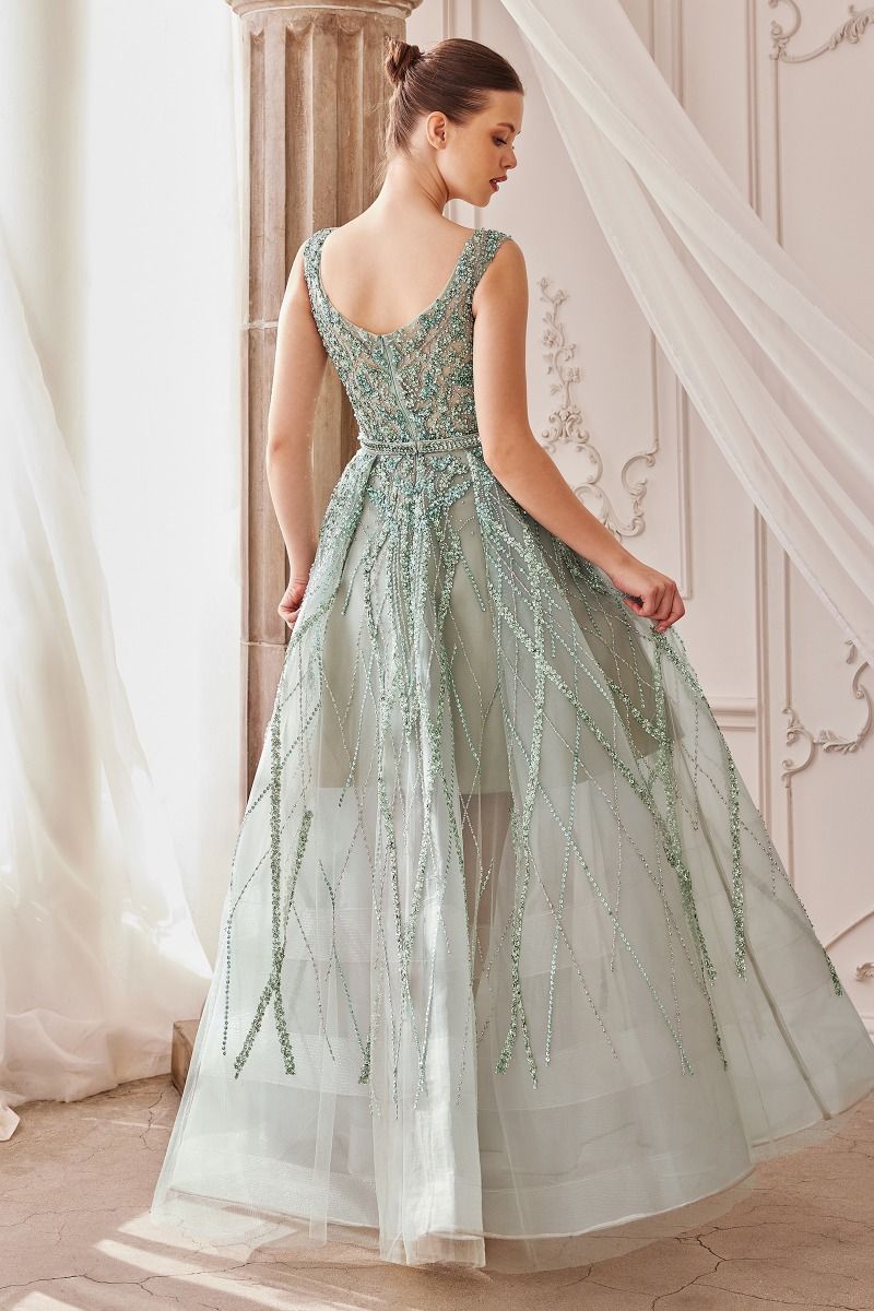 Jewel Beaded Ball Gown A1091 By Andrea & Leo Couture - Special Occasion