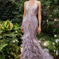 Fitted Feather Mermaid Gown by Andrea & Leo Couture A1116 - Special Occasion