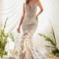 Fitted Feather Mermaid Gown by Andrea & Leo Couture A1116 - Special Occasion