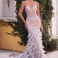 Fitted Feather Mermaid Gown by Andrea & Leo Couture A1116 - Special Occasion