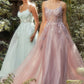 Floral Applique A-Line Gown by Andrea & Leo Couture A1142 Penelope Gown - Special Occasion