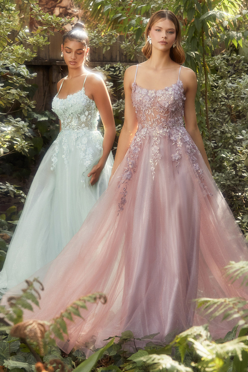 Floral Applique A-Line Gown by Andrea & Leo Couture A1142 Penelope Gown - Special Occasion