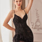 V-Neckline Fitted Lace Bodice Sexy Black Formal Evening Gown by Andrea & Leo Couture - A1228 - Special Occasion/Curves