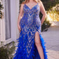 Beaded V-Neckline Mermaid Formal Evening Gown by Andrea & Leo Couture - A1229C - Curves