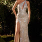 Beaded Fitted One Shoulder Leg Slit Formal Evening Gown by Andrea & Leo Couture - A1230 - Special Occasion