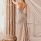 Beaded Fitted One Shoulder Leg Slit Formal Evening Gown by Andrea & Leo Couture - A1230 - Special Occasion