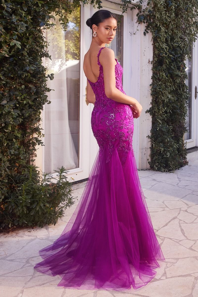 Lace & Tulle Mermaid Formal Evening Gown by Andrea & Leo Couture - A1231 - Special Occasion/Curves