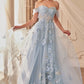 Off The Shoulder Floral Formal Evening Gown by Andrea & Leo Couture - A1246 - Special Occasion