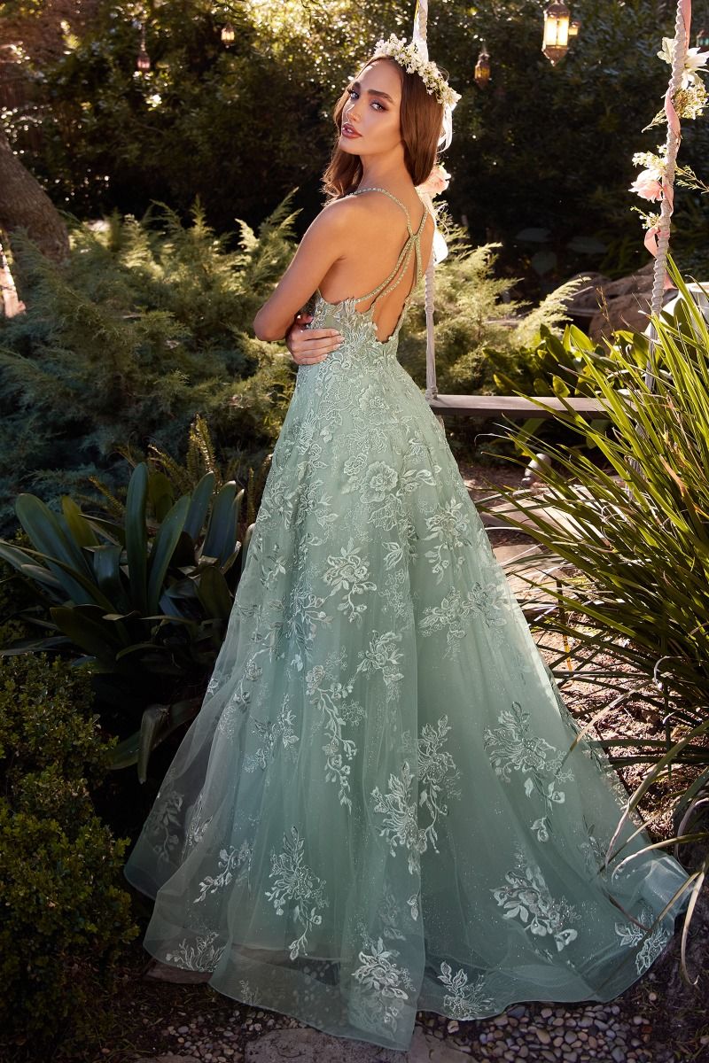 Lace Embellished A-Line Formal Evening Gown by Andrea & Leo Couture - A1248 - Special Occasion/Curves