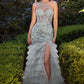 One Shoulder Tulle Mermaid Formal Evening Gown by Andrea & Leo Couture - A1260- Special Occasion