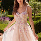 Andrea & Leo Couture A1288 A-Line with Multi Colored Floral Gown - Special Occasion