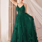 Tulle V-Neckline Floral Formal Evening Gown by Andrea & Leo Couture - A1326 - Special Occasion/Curves