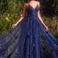 Tulle V-Neckline Floral Formal Evening Gown by Andrea & Leo Couture - A1326 - Special Occasion/Curves