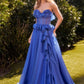 Strapless Chiffon Ruffle A-Line Formal Evening Gown by Andrea & Leo Couture - A1341 - Special Occasion