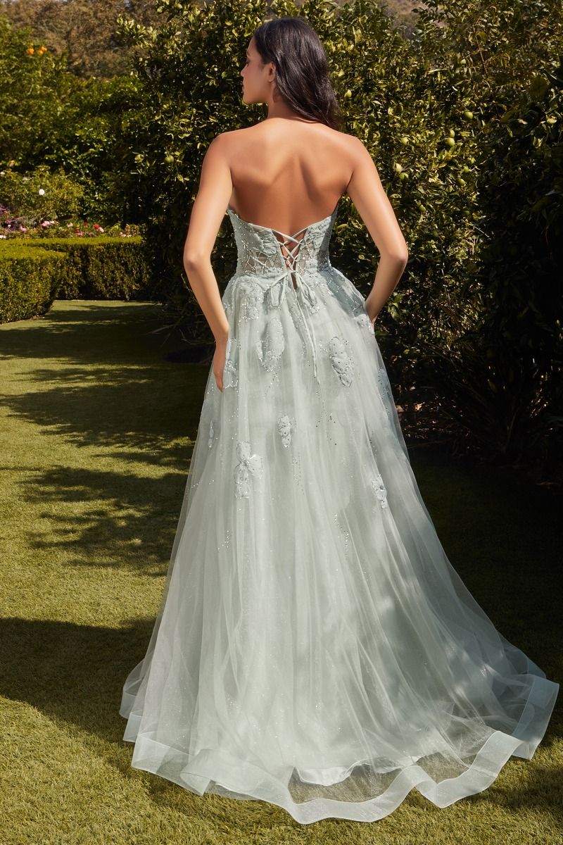 Glitter Strapless A-Line Tulle Formal Evening Gown by Andrea & Leo Couture - A1346 - Special Occasion