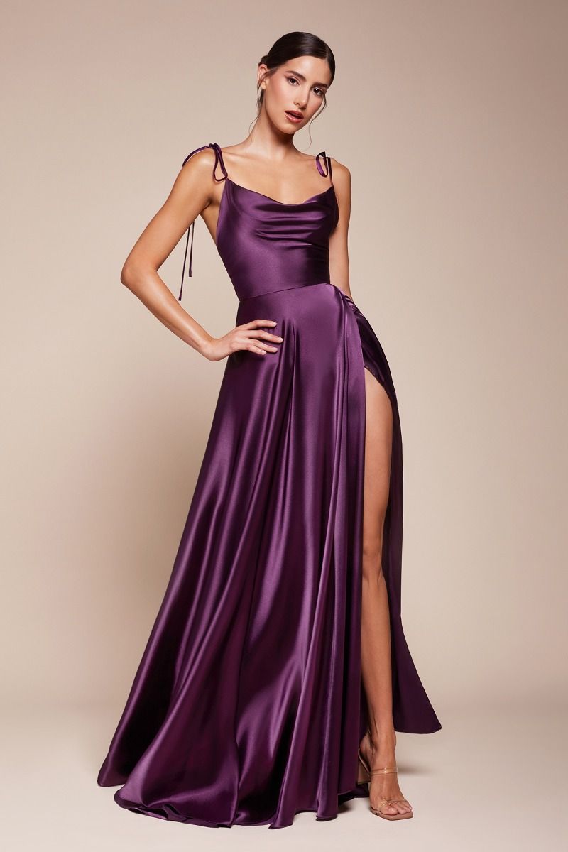 Simple Satin A-Line Dress by Cinderella Divine BD104 - Special Occasion