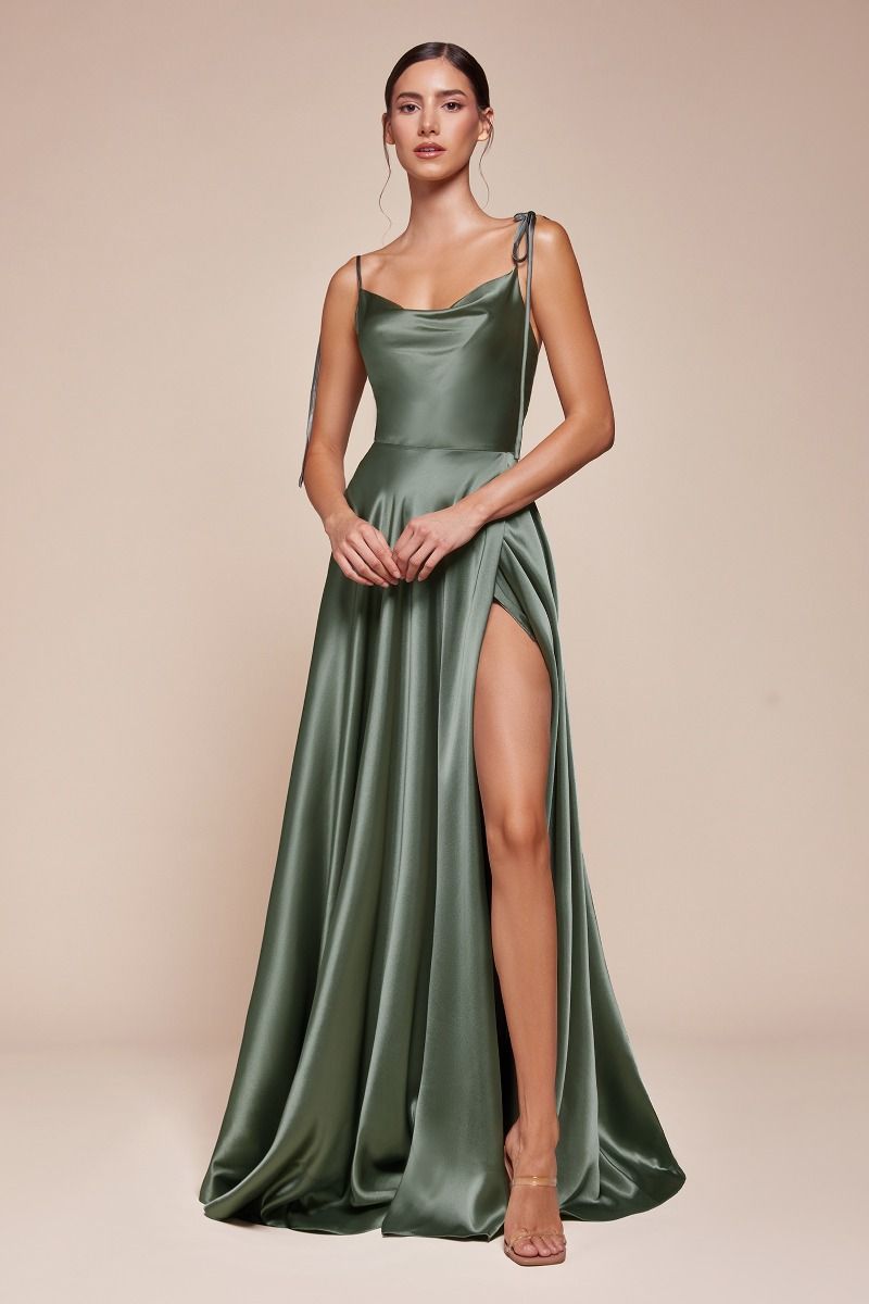 Simple Satin A-Line Dress by Cinderella Divine BD104 - Special Occasion