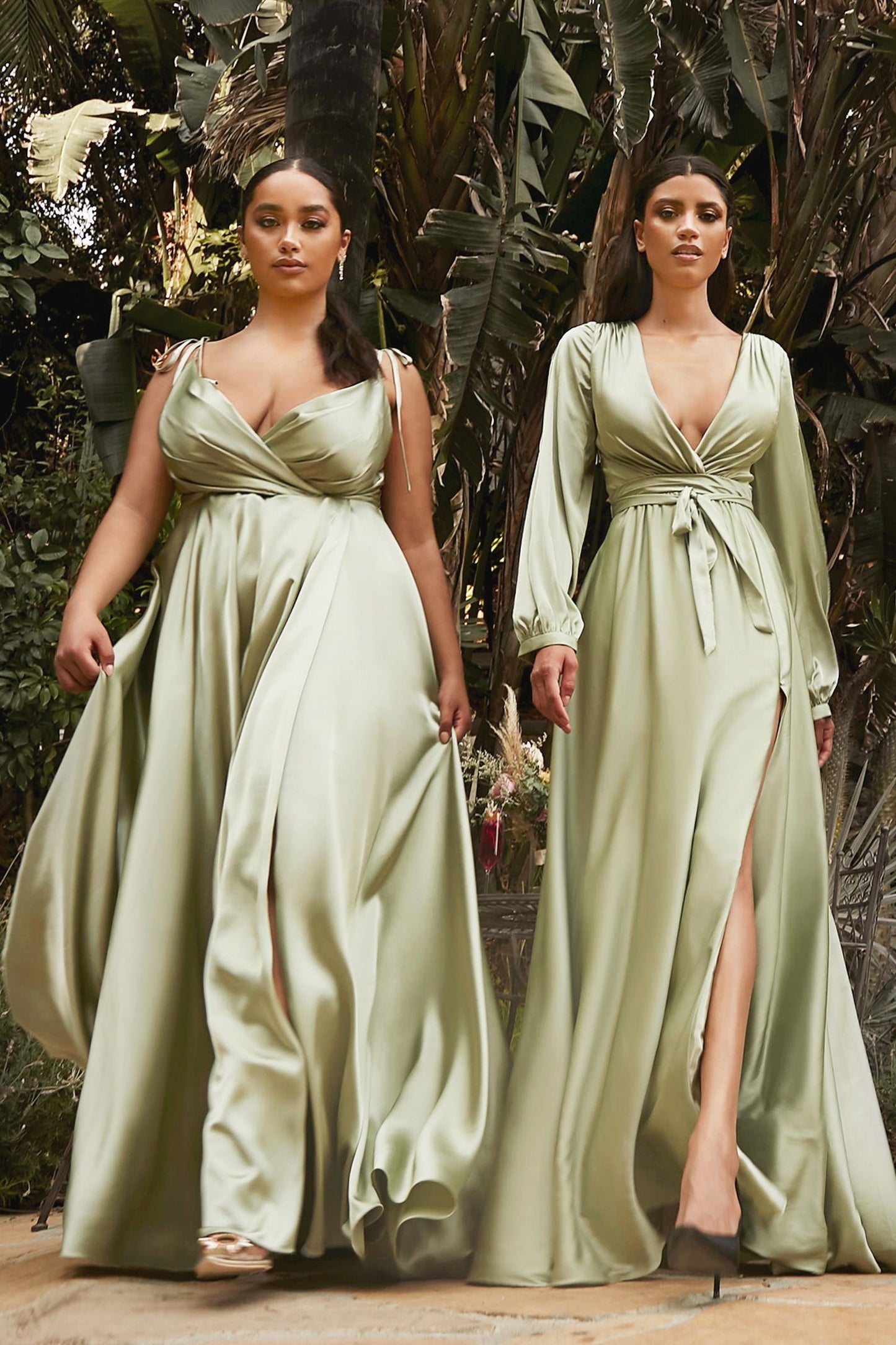 Flowy Satin A-Line Gown by Cinderella Divine BD105 - Special Occasion