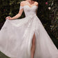 Lace & Tulle Sweetheart Neckline A-Line Gown by Cinderella Divine C159W - Special Occasion