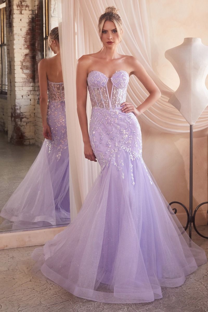 Embellished Strapless Mermaid Gown by Cinderella Divine CB139 - Special Occasion