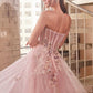 Strapless Layered Tulle Ball Gown By Ladivine CB142 - Women Evening Formal Gown - Special Occasion