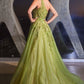 One Shoulder A-Line Tulle Gown by Cinderella Divine CB145 - Special Occasion