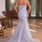 Glitter Sweetheart Neckline Mermaid Gown by Cinderella Divine CB148 - Special Occasion