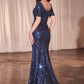 Sequin Illusion Neckline Sheath Gown by Cinderella Divine CB151 - Special Occasion