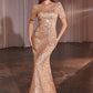 Sequin Illusion Neckline Sheath Gown by Cinderella Divine CB151 - Special Occasion