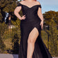 Off The Shoulder Glitter Gown By Ladivine CC2212 - Women Evening Formal Gown - Special Occasion/Curves