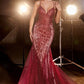 Embellished Layered Tulle Mermaid Gown by Cinderella Divine CC2253 - Special Occasion