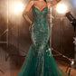 Embellished Layered Tulle Mermaid Gown by Cinderella Divine CC2253 - Special Occasion