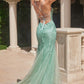 Embellished Layered Tulle Mermaid Gown by Cinderella Divine CC2253 - Special Occasion