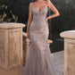 Embellished Layered Tulle Mermaid Gown by Cinderella Divine CC2253 - Special Occasion