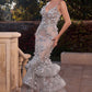 Floral Appliqued Mermaid Gown by Cinderella Divine CC2288 - Special Occasion